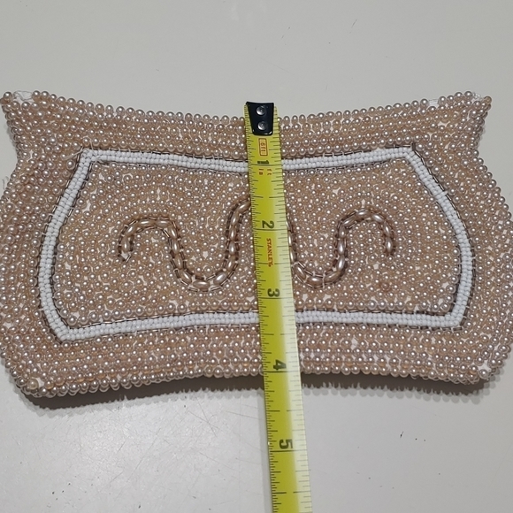 Vintage Pearl Clutch Wristlet Wedding Purse Beaded Handbag - Picture 2 of 5
